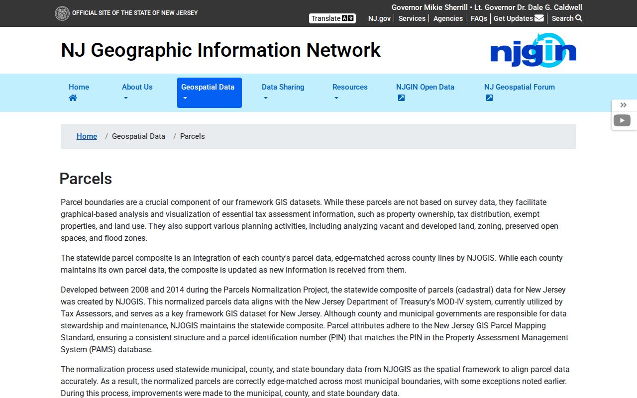 Bernards Township street directory New Jersey parcel data portal
